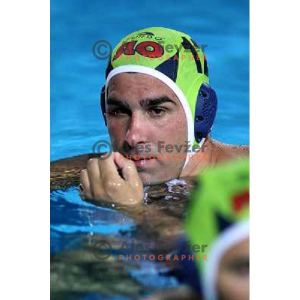 Ziga Balderman at match Slovenia- Macedonia in Tristar waterpolo tournament in Kranj Slovenia. Photo by Ales Fevzer 