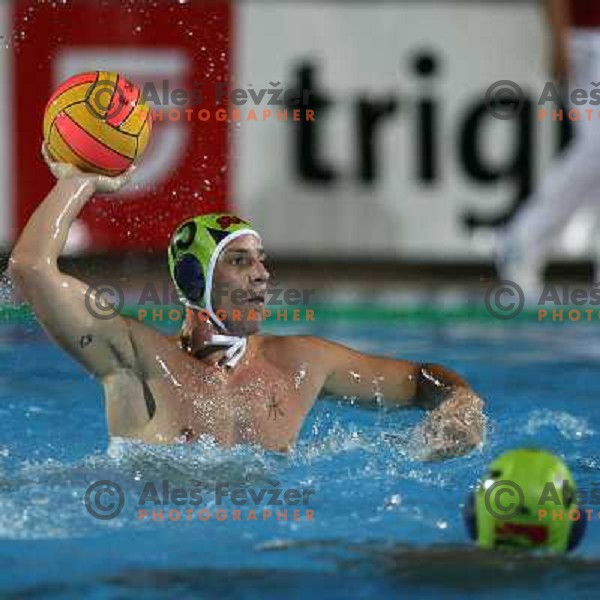 Jure Nastran at match Slovenia- Macedonia in Tristar waterpolo tournament in Kranj Slovenia. Photo by Ales Fevzer 