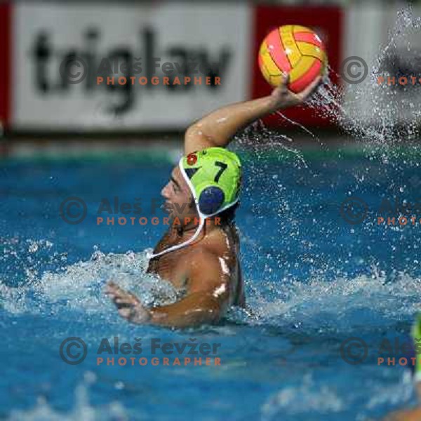 Blaz Verac at match Slovenia- Macedonia in Tristar waterpolo tournament in Kranj Slovenia. Photo by Ales Fevzer 