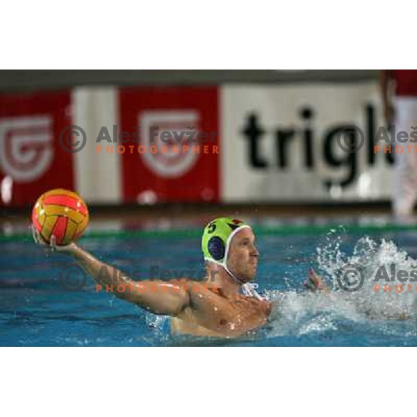 Matej Nastran at match Slovenia- Macedonia in Tristar waterpolo tournament in Kranj Slovenia. Photo by Ales Fevzer 