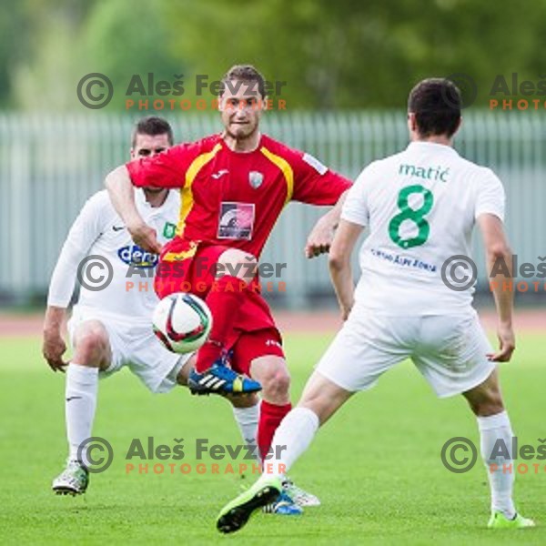 Dragan Jelic in action during football match Rudar - Olimpija, Round 32 of Prvaliga Telekom Slovenije, Velenje, Slovenia, 06.05.2015