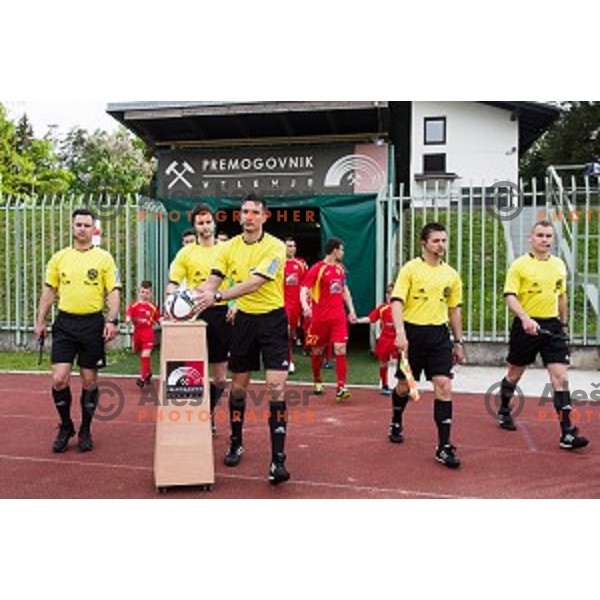 referee Slavko Vincic in action during football match Rudar - Olimpija, Round 32 of Prvaliga Telekom Slovenije, Velenje, Slovenia, 06.05.2015