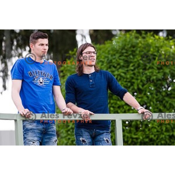 Matej Radan, Denis Klinar in action during football match Rudar - Olimpija, Round 32 of Prvaliga Telekom Slovenije, Velenje, Slovenia, 06.05.2015