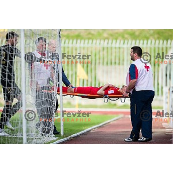 Matjaz Rozman, Rusmin Dedic in action during football match Rudar - Olimpija, Round 32 of Prvaliga Telekom Slovenije, Velenje, Slovenia, 06.05.2015