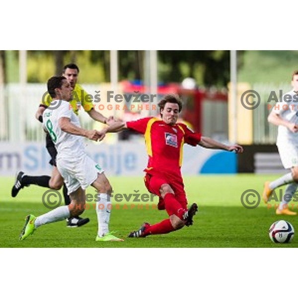 Darijan Matic, Damjan Trifkovic in action during football match Rudar - Olimpija, Round 32 of Prvaliga Telekom Slovenije, Velenje, Slovenia, 06.05.2015