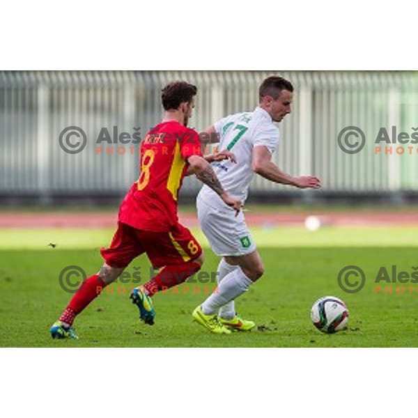 Aljaz Krefl, Matic Fink in action during football match Rudar - Olimpija, Round 32 of Prvaliga Telekom Slovenije, Velenje, Slovenia, 06.05.2015