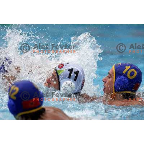 Mihelcic (11) and Vukic (10) at match Slovenia-Montenegro played at Tristar waterpolo tournament in Kranj, Slovenia 18.8.2007.Photo by Ales Fevzer 