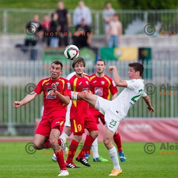 Ivan Firer, Nik Kapun in action during football match Rudar - Olimpija, Round 32 of Prvaliga Telekom Slovenije, Velenje, Slovenia, 06.05.2015