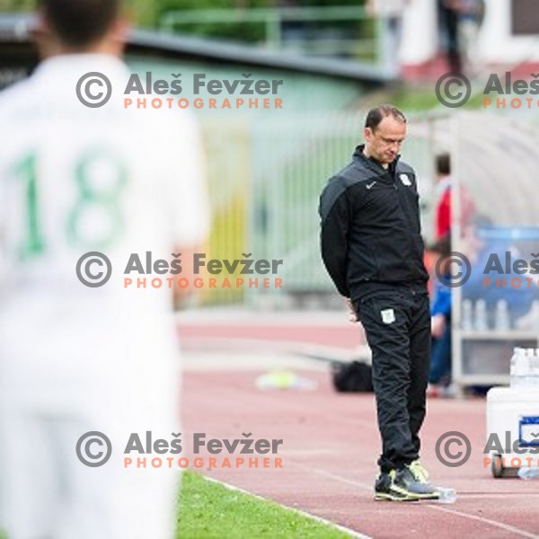 Darko Karapetrovic in action during football match Rudar - Olimpija, Round 32 of Prvaliga Telekom Slovenije, Velenje, Slovenia, 06.05.2015