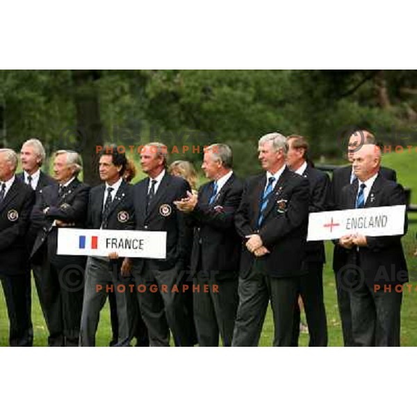 France (4th) and England (3rd) at closing ceremony after final day of European Senior Team Championship, played at Kings golf course at Bled, Slovenia 18.8.2007.Photo by Ales Fevzer 