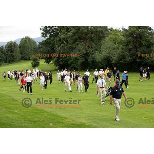 Crowd following players on second extra hole at final day of European Senior Team Championship, played at Kings golf course at Bled, Slovenia 18.8.2007.Photo by Ales Fevzer 