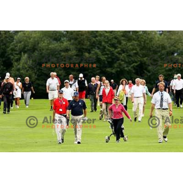 Crowd following players at final day of European Senior Team Championship, played at Kings golf course at Bled, Slovenia 18.8.2007.Photo by Ales Fevzer 