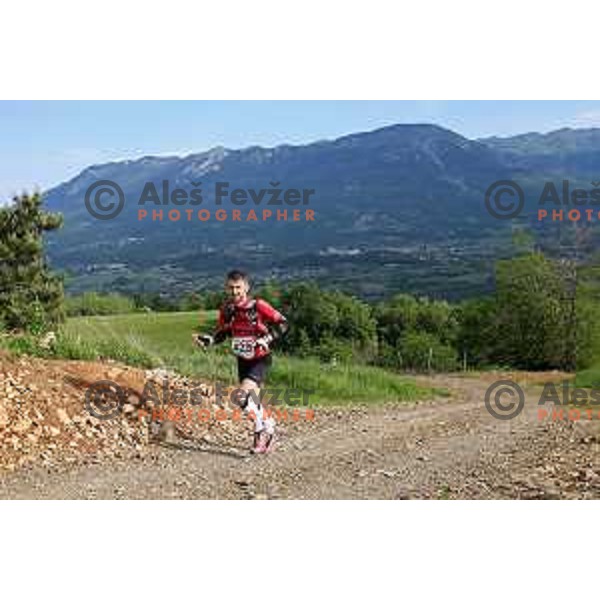 Aljosa Smolnikar during First edition of 100 km Ultra trail Vipava Valley with more than 400 runners at 25 km, 50 km and 100 km distance with spectacular 360 degrees view over Vipava Valley on May 9, 2015