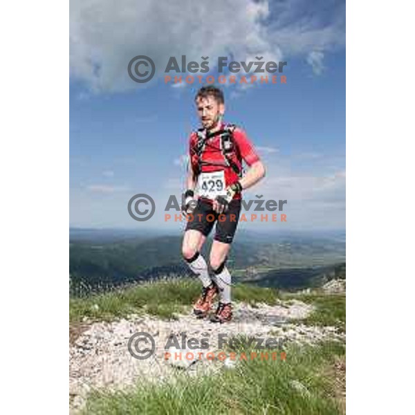 Aljosa Smolnikar during First edition of 100 km Ultra trail Vipava Valley with more than 400 runners at 25 km, 50 km and 100 km distance with spectacular 360 degrees view over Vipava Valley on May 9, 2015