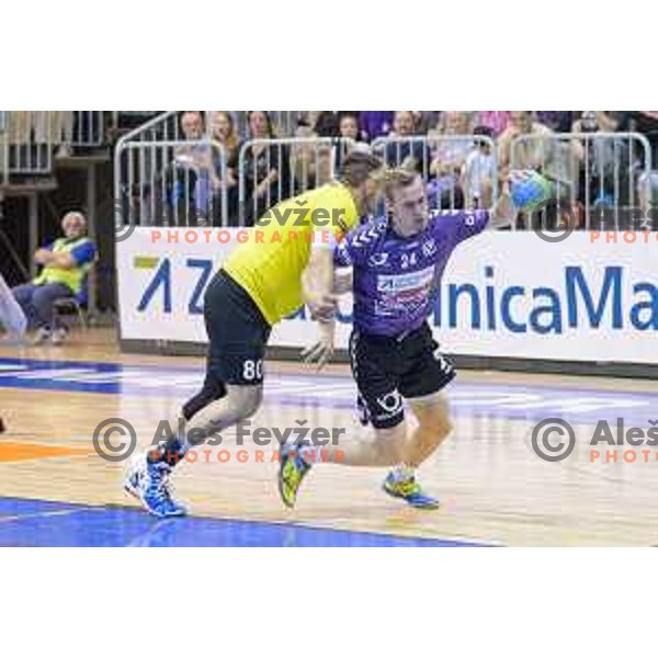 Beciri Kristian, Spende Aleksander in action during half final handball game, Maribor - Velenje Gorenje, played in Tabor Hall on 13.5.2015, Maribor