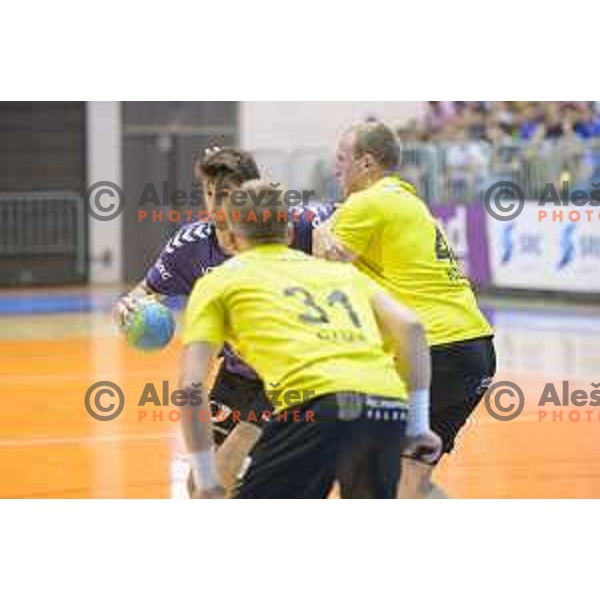 Kaleb Ante in action during half final handball game, Maribor - Velenje Gorenje, played in Tabor Hall on 13.5.2015, Maribor