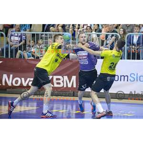 in action during half final handball game, Maribor - Velenje Gorenje, played in Tabor Hall on 13.5.2015, Maribor