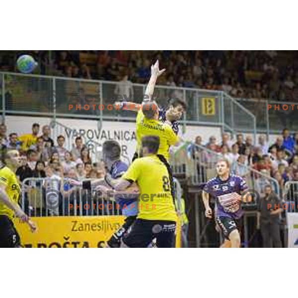 Kaleb Ante in action during half final handball game, Maribor - Velenje Gorenje, played in Tabor Hall on 13.5.2015, Maribor