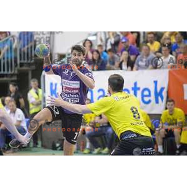 Kaleb Ante in action during half final handball game, Maribor - Velenje Gorenje, played in Tabor Hall on 13.5.2015, Maribor