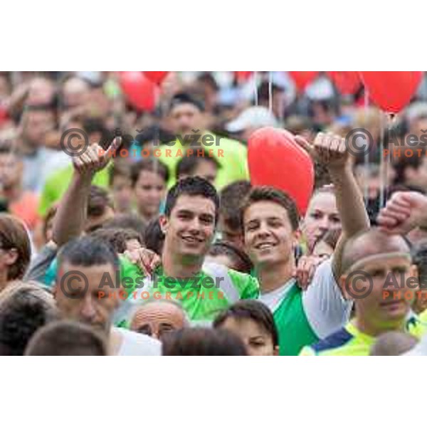 Blaz Ajlec (left), player of OK Panvita Pomgrad on 35. Maraton treh src in Radenci, Slovenia on 16th of May, 2015