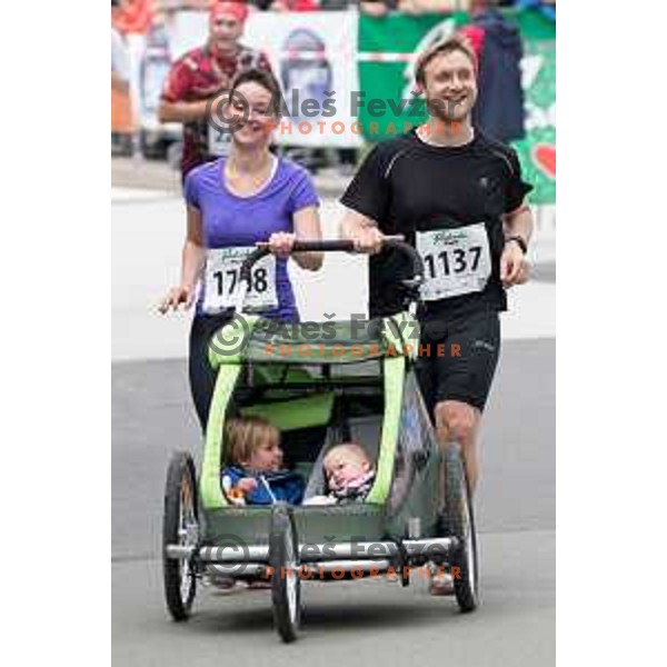 Family on 21km run on 35. Maraton treh src in Radenci, Slovenia on 16th of May, 2015