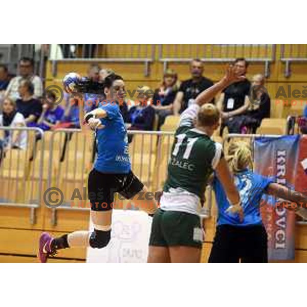 Alja Koren of Krim Mercator during Slovenian women\'s handball Cup between Krim Mercaotr and Zelene Doline Zalec in the Final in Kocevje on May 17, 2015