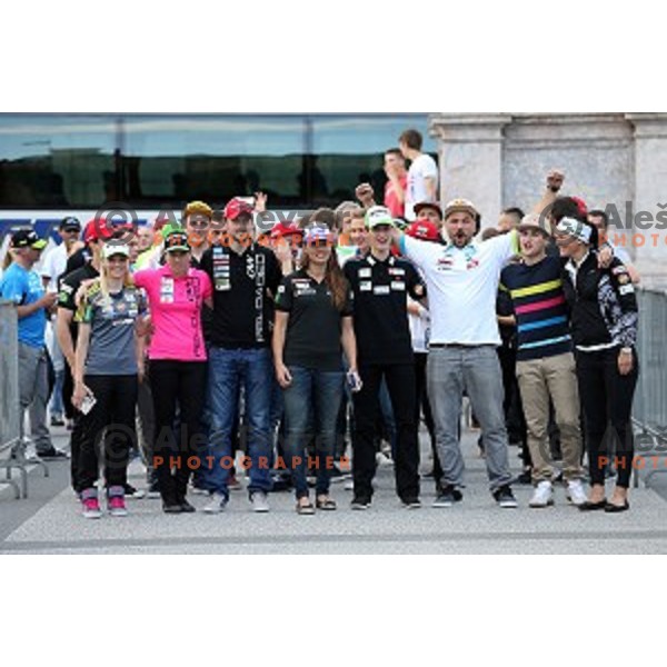 Reception for fans during event Slovenian Winter Heroes in Ljubljana on May 20, 2015
