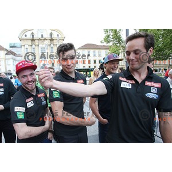 Reception for fans during event Slovenian Winter Heroes in Ljubljana on May 20, 2015