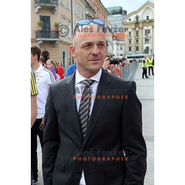 Reception for fans during event Slovenian Winter Heroes in Ljubljana on May 20, 2015