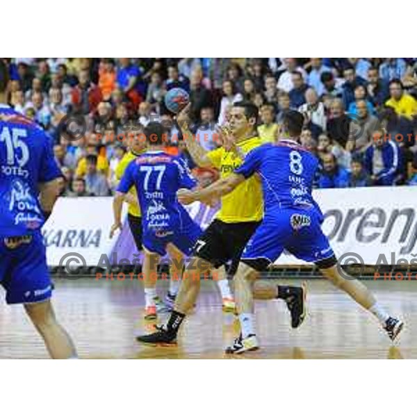 action during Final of 1.NLB leasing league between Gorenje Velenje and Celje Pivovarna Lasko in Red Hall, Velenje, Slovenija on May 26, 2015