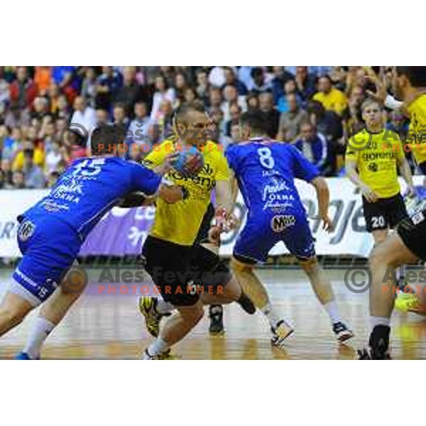 action during Final of 1.NLB leasing league between Gorenje Velenje and Celje Pivovarna Lasko in Red Hall, Velenje, Slovenija on May 26, 2015