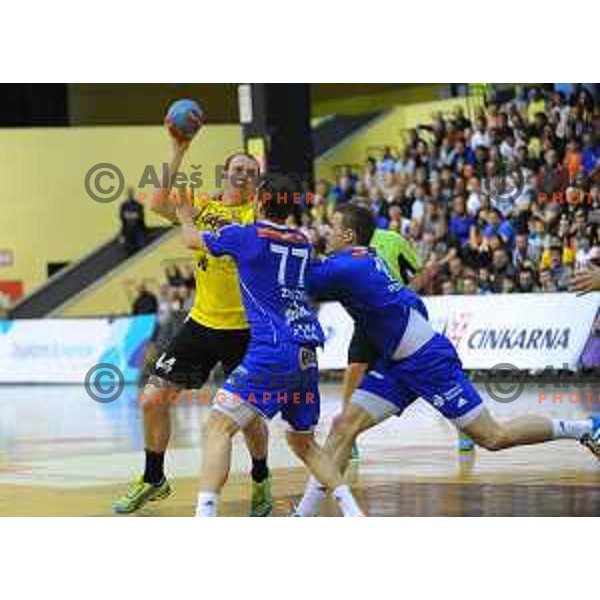 action during Final of 1.NLB leasing league between Gorenje Velenje and Celje Pivovarna Lasko in Red Hall, Velenje, Slovenija on May 26, 2015