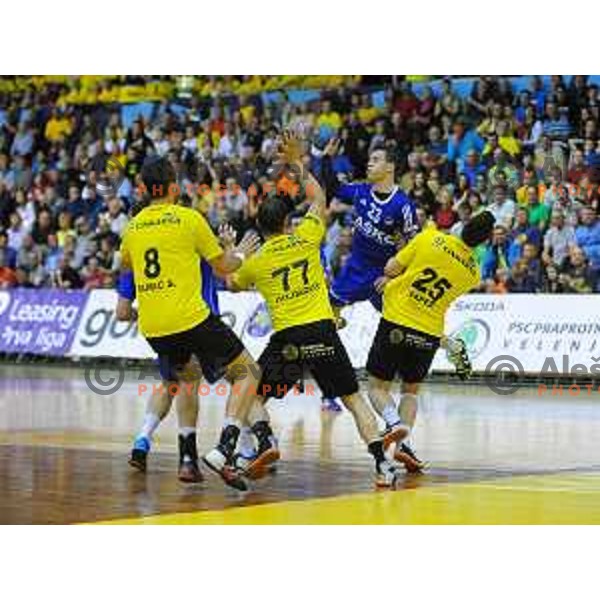 action during Final of 1.NLB leasing league between Gorenje Velenje and Celje Pivovarna Lasko in Red Hall, Velenje, Slovenija on May 26, 2015