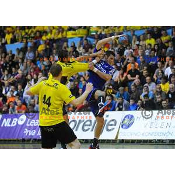 action during Final of 1.NLB leasing league between Gorenje Velenje and Celje Pivovarna Lasko in Red Hall, Velenje, Slovenija on May 26, 2015