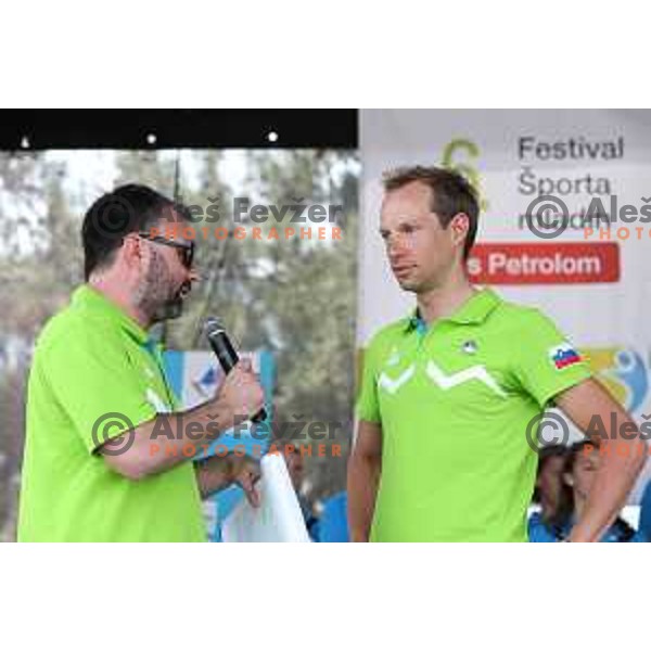 Matej Mugerli of Slovenia Olympic team for First European games in Baku Azerbaijan during official presentation in Koper on June 4, 2015