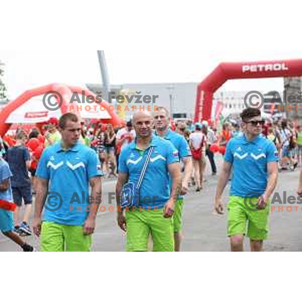 Boxers of Slovenia Olympic team for First European games in Baku Azerbaijan during official presentation in Koper on June 4, 2015