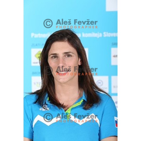 Vlora Bedzeti of Slovenia Olympic team for First European games in Baku Azerbaijan during official presentation in Koper on June 4, 2015