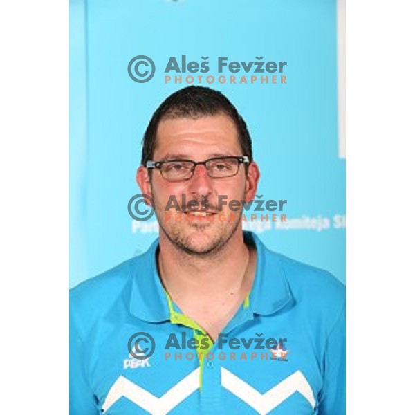 Coach Jaka Hladnik of Slovenia Olympic team for First European games in Baku Azerbaijan during official presentation in Koper on June 4, 2015