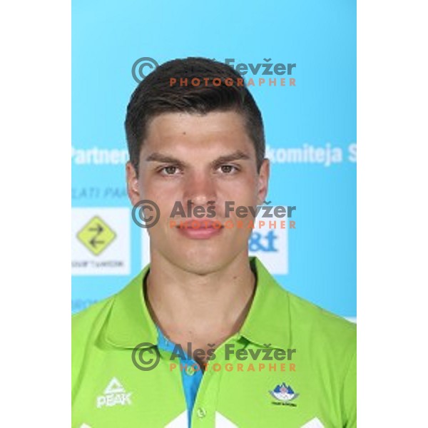 Domen Dornik of Slovenia Olympic team for First European games in Baku Azerbaijan during official presentation in Koper on June 4, 2015