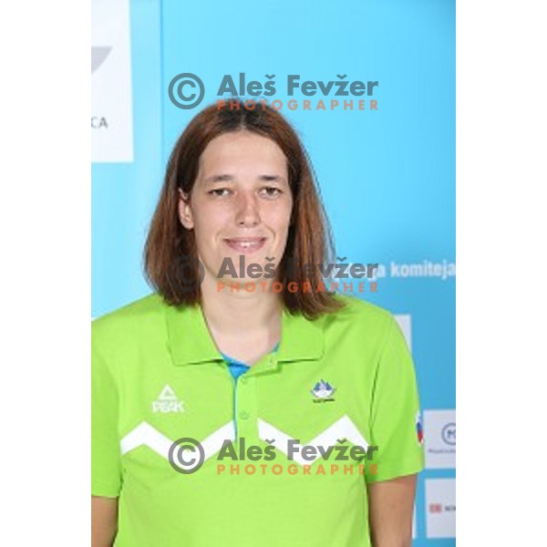 Masa Pirsic of Slovenia Olympic team for First European games in Baku Azerbaijan during official presentation in Koper on June 4, 2015