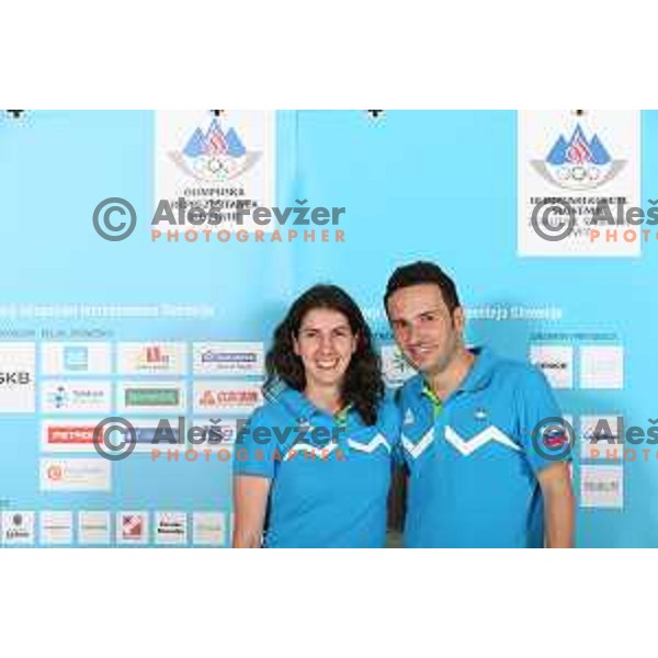 Alex Galic and Bojan Tokic of Slovenia Olympic team for First European games in Baku Azerbaijan during official presentation in Koper on June 4, 2015
