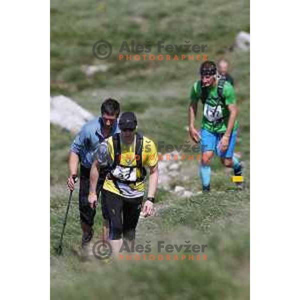 Klemen Humerca races at Ultra trail Vipava Valley with more than 400 runners at 25 km, 50 km and 100 km distance with spectacular 360 degrees view over Vipava Valley on May 9, 2015