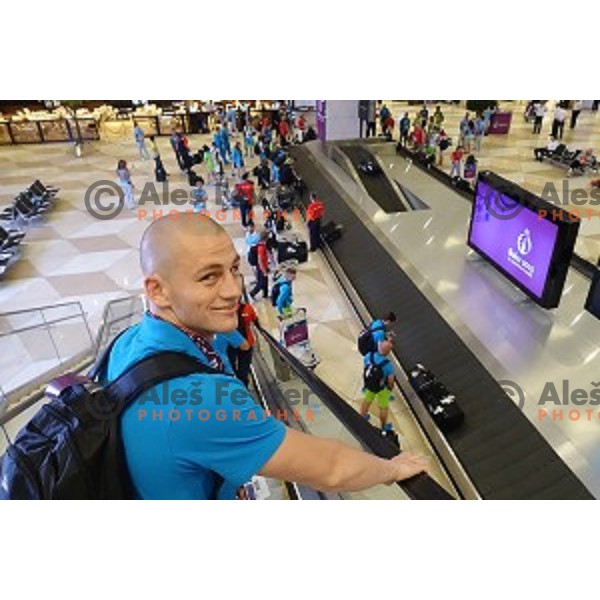 Team Slovenia at European games in Baku, Azerbaijan at Baku International Airport on June 9, 2015
