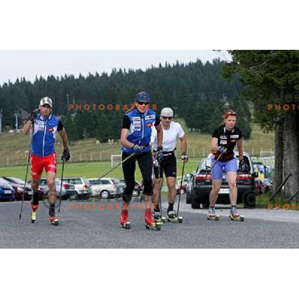 Petra Majdic, world class cross-country skier from Slovenia during summer training at Rogla Ski resort, august 2007,Slovenia .Photo by Ales Fevzer 