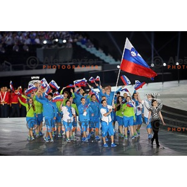 Flag bearer Bojan Tokic and team Slovenia during Opening Ceremony of First European Games at Olympic Stadium in Baku, Azerbaijan on June 12, 2015