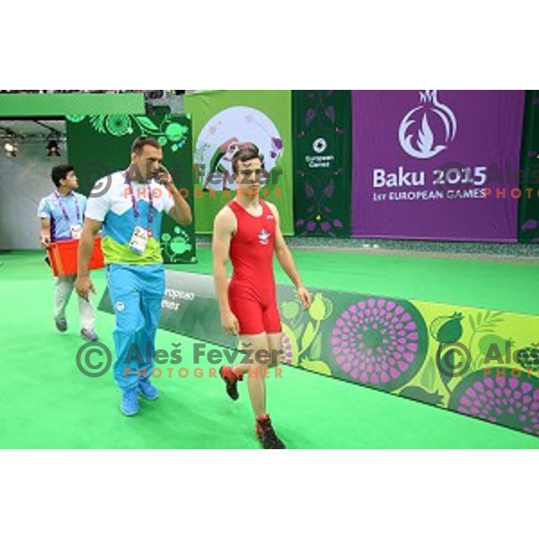 Daniel Kocar (SLO) competes in Wrestling Men\'s Greco Roman style in Heydar Aliyev Arena in Baku, Azerbaijan on June 13, 2015