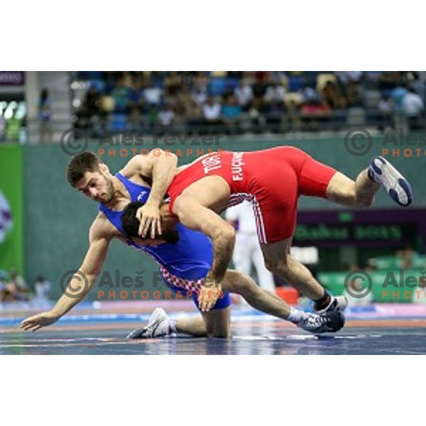 Wrestling Men\'s Greco Roman style in Heydar Aliyev Arena in Baku, Azerbaijan on June 13, 2015