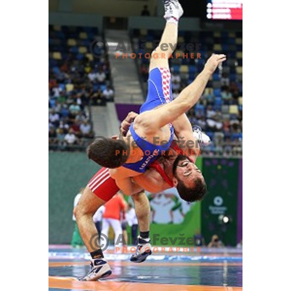Wrestling Men\'s Greco Roman style in Heydar Aliyev Arena in Baku, Azerbaijan on June 13, 2015