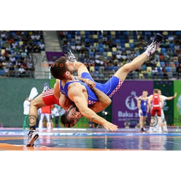 Wrestling Men\'s Greco Roman style in Heydar Aliyev Arena in Baku, Azerbaijan on June 13, 2015