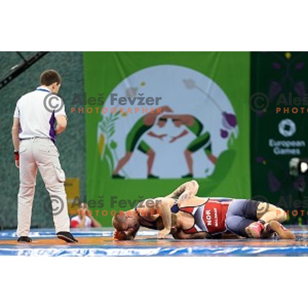 Wrestling Men\'s Greco Roman style in Heydar Aliyev Arena in Baku, Azerbaijan on June 13, 2015